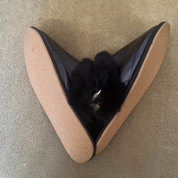 Anthropologie Metallic Slippers with Faux Fur (NWT) - Picture 3 of 4